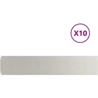 vidaXL Raseneinfassung 10 Stk. 20 x 103 cm Edelstahl Silber