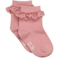 Minymo Kinder Socken "Ankle Sock w. Lace" in Rosa | Gr.: 35-38