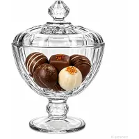 MamboCat Mini-Patisserie auf Fuß mit Deckel Glas Bonbonniere Ø11cm Pralinendose