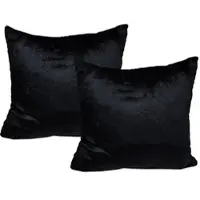 Jack 2er Set Teddy Flausch Kissen 40x40cm in Schwarz | Gr.: 45x45 cm