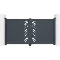 Casanoov Doppelflügeltor Aus Aluminium Sunny 300x160cm Grau
