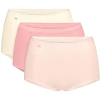 Sloggi Maxislip "Basic+ Maxi C3P", Damen, Gr. 48, rot, gelb, Single Jersey, Obermaterial: 95% Baumwolle, 5% Elasthan, figurbetont, Unterhosen Maxislip, perfekter Sitz