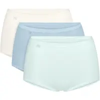 Sloggi Maxislip "Basic+ Maxi C3P", Damen, Gr. 44, bunt (medium grau melange), Single Jersey, Obermaterial: 95% Baumwolle, 5% Elasthan, figurbetont, Unterhosen Maxislip, perfekter Sitz