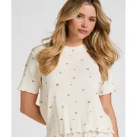 Hunkemoller Pyjama Top Pointelle Weiß