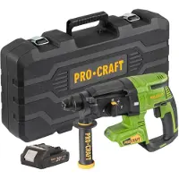 Procraft PHA40bb-c Akku Bohrhammer 20 V 2,6 J SDS plus Brushless + 1x Akku 2,0 Ah + Koffer - ohne Ladegerät
