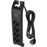 Emos 4er Steckdosenleiste mit Überspannungsschutz, 2m Kabel mit Schalter und LED-Anzeige, 1800 J, Ableitstrom 15000 A, P54222