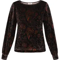 Usha Bluse Frauen dunkelviolett mehrfarbig