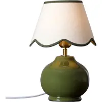 PR Home Tischlampe Nell, grün, für Wohn- / Esszimmer, Keramik, Landhaus / Rustikal, Tischlampe