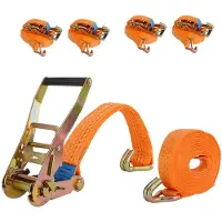 Baumarktplus 4x Spanngurt mit Ratsche 6m 3000kg 3t 2 Teilig TÜV GS Orange