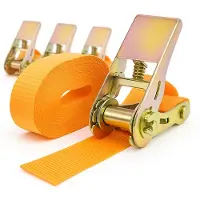 Baumarktplus 4x Spanngurt mit Ratsche 1-tlg 4m 800kg 25mm TÜV/GS orange wetterfest und robust