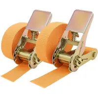 TRUTZHOLM 2x Spanngurt mit Ratsche 1-tlg 4m 800kg 25mm TÜV/GS orange wetterfest und robust