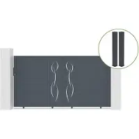 Casanoov Schiebetor Life 300x160cm Aluminium & 2 Pfosten Eifel 20x20cm H.190cm Grau