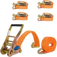 Baumarktplus 4x Spanngurt Ratschen 8m 2 Teilig 5000kg 5t TÜV GS Orange