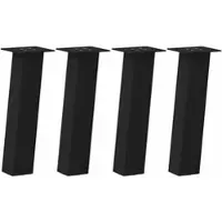 Helloshop26 - Set mit 4 modernen 30 cm Couchtischbeinen mit kratzfesten Pads aus schwarzem Stahl 02_0056793