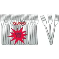 Lauroo Plastikgabel LUX Mehrweg Dessertgabeln Plastikbesteck - Transparent 1000 Stück