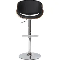 Miliboo - Design-Barhocker Schwarz und Holz WALNUT