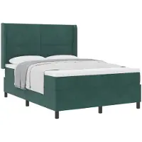 Syfax Boxspringbett mit Matratze Dunkelgrün 140 x 200 cm Samt