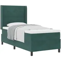 Syfax Boxspringbett mit Matratze Dunkelgrün 100 x 200 cm Samt