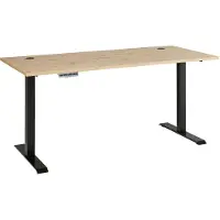 Innostyle Schreibtisch - B 160 cm - Artisan Eiche Nachbildung - Schwarz - Metallgestell - elektrisch höhenverstellbar