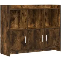 vidaXL Sideboard Geräucherte Eiche 98,5 x 33 x 80 cm Holzwerkstoff
