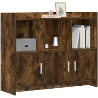 vidaXL Sideboard Geräucherte Eiche 98,5 x 33 x 80 cm Holzwerkstoff