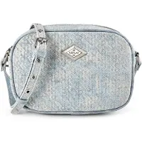 Replay Umhängetasche Crossbody Bag Bleach Denim + Cream White hellblau