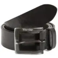 Wrangler Leder Gürtel Kabelbuckle Schwarz 115cm