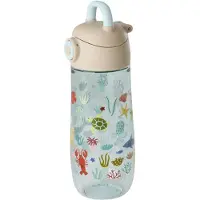 Rice - Plastic Kids Drinking Bottle with Blue Ocean Print - Blue - 550 ml