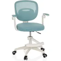 Hjh OFFICE Kinderdrehstuhl KIDDY SMART Schreibtischstuhl für Kinder höhenverstellbar mit abklappbaren Armlehnen Stoff / Netzstoff