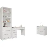 Mirjan 24 Wohnzimmer-Set Tireno V, Wohnzimmer vom Hersteller (Farbe: Weiß Velvet)