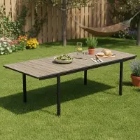 Dmora Hannibal - Gartentisch, 229x90x76h cm Nussbraun, 8 Plätze