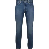Levi's Straight-Jeans "501 ORIGINAL", Herren, Gr. 32, Länge 34, blau (the fairway), Denim/Jeans, Obermaterial: 99% Baumwolle, 1% Elasthan, normal lang, Jeans Straight-Jeans, mit Markenlabel