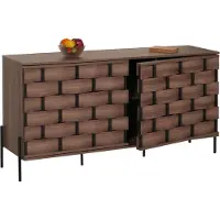Mendler Sideboard MCW-M44, Kommode Schrank Anrichte, 3D-Flecht-Design Push-to-open Türen 152x80x40cm, braun