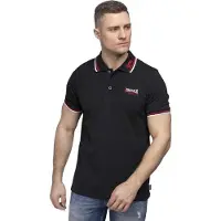 Lonsdale Lion Kurzarm-poloshirt Schwarz 5XL Mann Schwarz 5XL