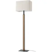 Quitani Stehlampe Lisene , dimmbar, Holz hell, für Wohn- / Esszimmer, Metall, Design, Stehlampe