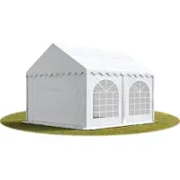 TOOLPORT Hochwertiges Zelt Partyzelt Festzelt 3x4 m PVC weiß wasserdicht