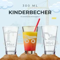Luxentu Kinderbecher CIAO 300 ml Bagger mit Name