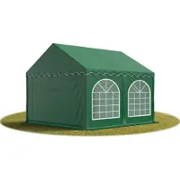 Sonstiges TOOLPORT Festzelt Partyzelt 3x4 m PREMIUM, hochwertige PVC Plane 750 N in dunkelgrün 100% wasserdicht mit Bodenrahmen