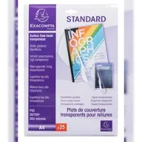 Exacompta 42543E 20x Transparente Einbanddeckel, PVC 200, Packung mit 25 Stück, A4 - Transluzent