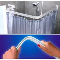 Duschy Duschvorhangstange Flexibel Formbar 300 cm Weiß