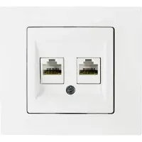 Gunsan Moderna Datenbuchse 2-fach CAT6 Internet Netzwerk Weiss