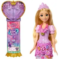 Disney Princess Jewel Reveal Rapunzel Modepuppe mit 8 Überraschungen wie Juwelenbox und 10 Zubehörteilen, Modepuppe, Weiblich, 3 Jahr(e), Junge/Mädchen, 317,5 mm, Mehrfarbig
