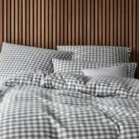 Elegante Soft-Flanell Bettwäsche Christie anthrazit 200x200 cm + 2x 80x80 cm - grau