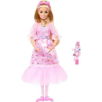 Barbie in: Der Nussknacker Ballerina-Puppe Clara mit beweglichen Fußgelenken, Spielzeug-Nussknacker enthalten, Modepuppe, Weiblich, 3 Jahr(e), Mädchen, 400 mm, Mehrfarbig