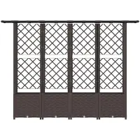 vidaXL Hochbeet mit Rankgitter und Dach Braun 203 x 40 x 136 cm PP