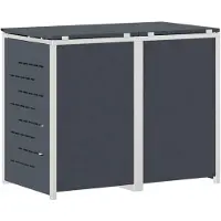 vidaXL Mülltonnenbox for 2 Bins 240L Edelstahl Anthrazit