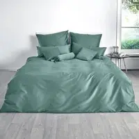 TRAUMSCHLAF Uni Mako-Satin Bettwäsche, Bettbezüge und Kissenbezüge einzeln Kissenbezug einzeln 40x40 cm | salbeigrün - grün