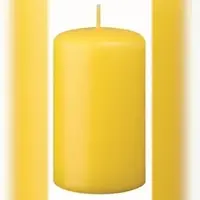 Kopschitz Kerzen Flachkopf-Stumpenkerzen Zitrone 200 x Ø 50 mm, 6 Stück