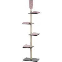 Silvio Design Rohrschneider, KATZE, Katzenbaum Lexie rosa/grau, L/B/H:36x60x230-260, 22102.126