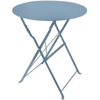 HTI Gartentisch Basil Metall rund klappbar Blau